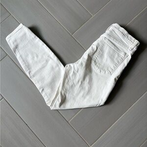 J. Crew High-Rise Toothpick Cigarette Jeans in White, petite